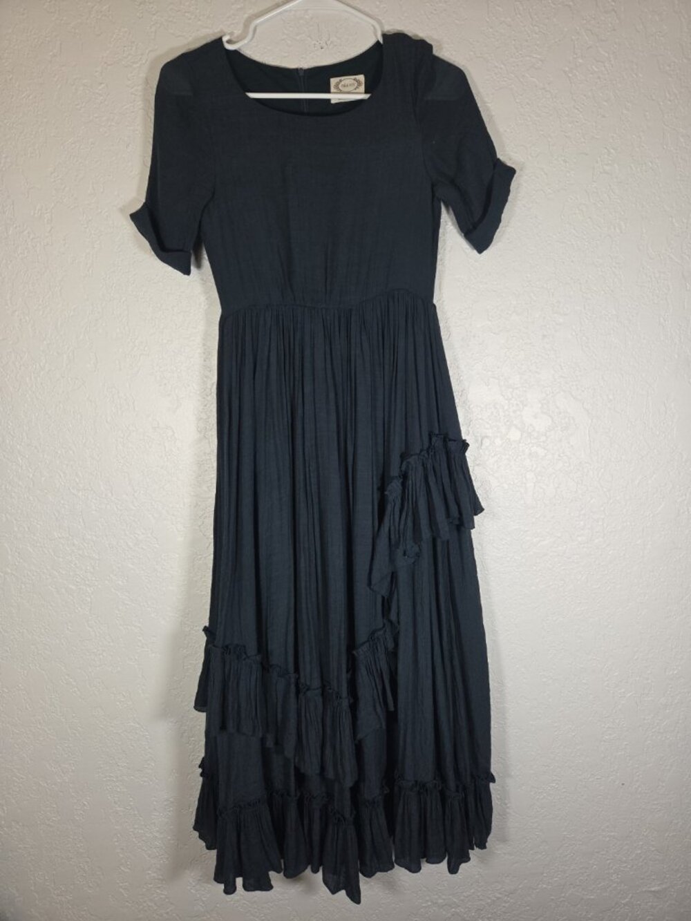 Mia joy Joyfolie Blue Boho Long Ruffle Girls Dress Size 12